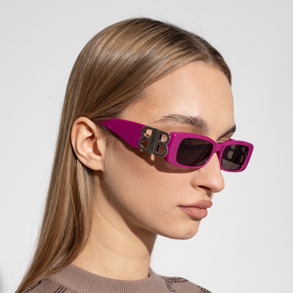 NEW BB0096S 016 BALENCIAGA PINK GREY WOMEN SQUARE BALENCIAGA